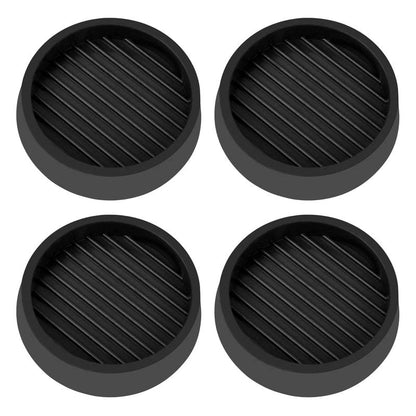 VOCOMO 2X2 Round Rubber Caster Cups, Non Slip Furniture Pads, Anti-Slip Gripper, Anti Skid Furniture Feet, Anti Slide Floor Protector for Bed Couch Table Chair Stoppers - (Black, 4 Pack)