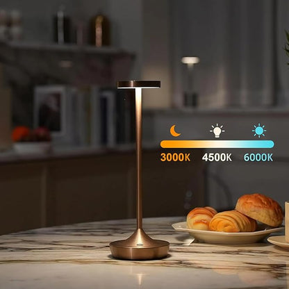 Cordless Table Lamp Rechargeable - 6000mAh LED Battery Operated Table Light - Portable Touch Dimmable Outdoor Waterproof Table Lamps for Patio Bar Restaurant Dining (2 Brown)