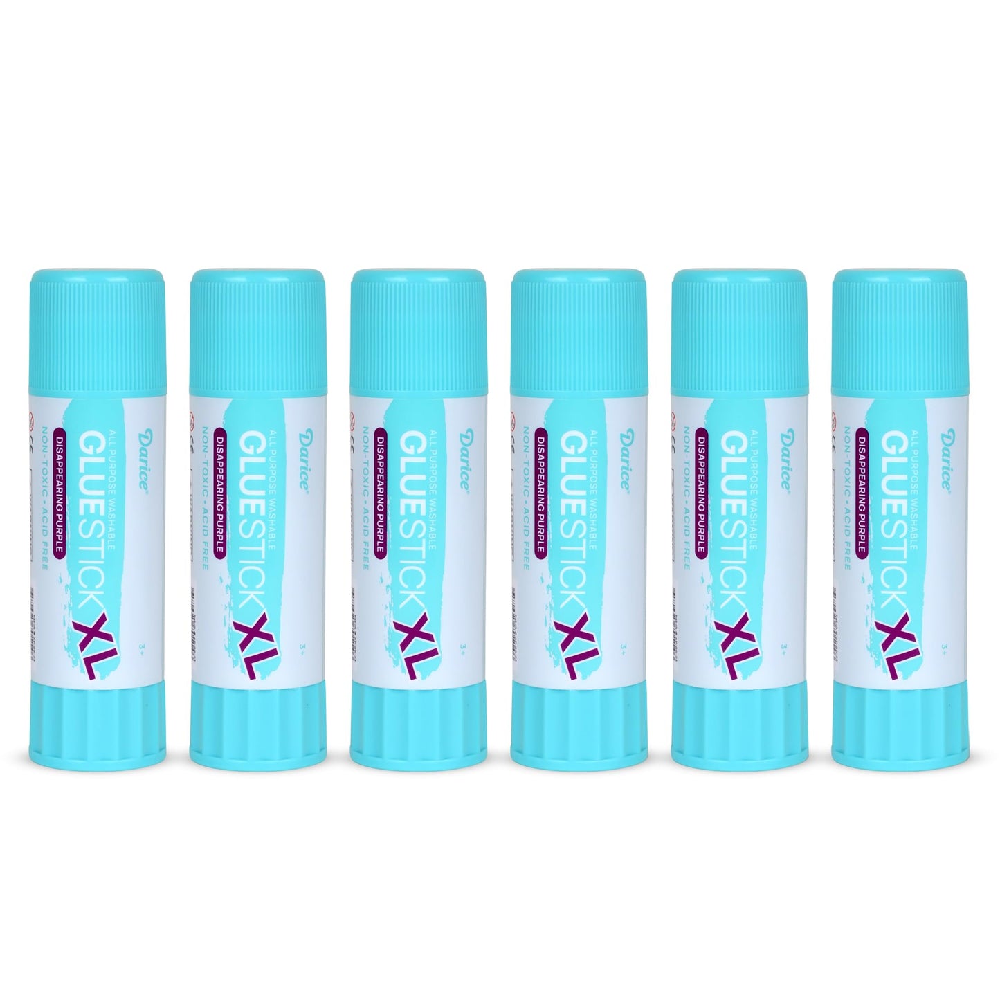Darice Giant Disappearing Purple Glue Sticks, Large 115-gram Jumbo XL Glue Stick - Dries Clear, Washable, Non-Toxic - Classroom School Supplies - 6 Pack 4.05oz