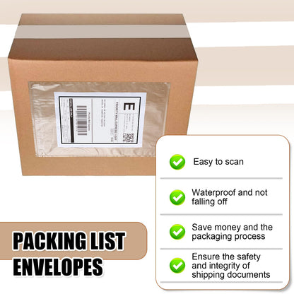 Cholemy 200 Pcs 9.5 x 12 in Clear Packing Slip Pouches Shipping Label Sleeves Adhesive Packing List Pockets Envelopes Mailing Protectors Slip Envelope Pouches Holders Cover Enclosed Bag