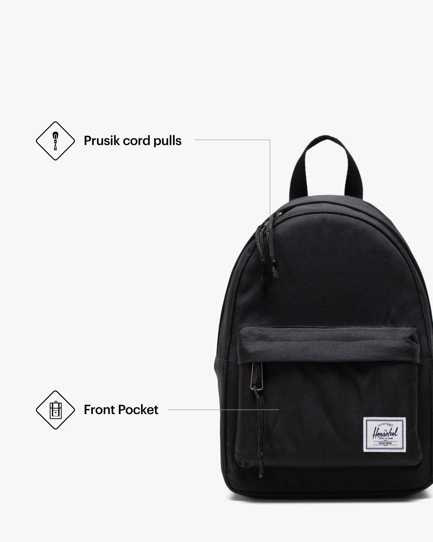Herschel Classic Backpack, Black,Mod Mini - 6.5L