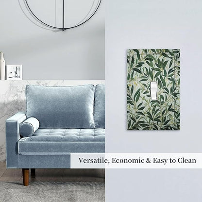 Sage Eucalyptus Leaves Foliage Light Switch Covers 1 Gang Single Toggle Wall Plate Decorative Switchcover Electrical Switchplate for Country Living Decor
