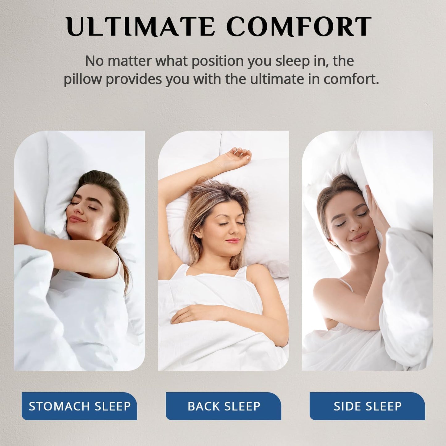 JOLLYVOGUE Pillows Standard Size Set of 1, Washable Supportive Bed Pillows with Super Soft Down Alternative Fill, Luxury Fluffy Hotel Quality for Side, Back, and Stomach Sleepers