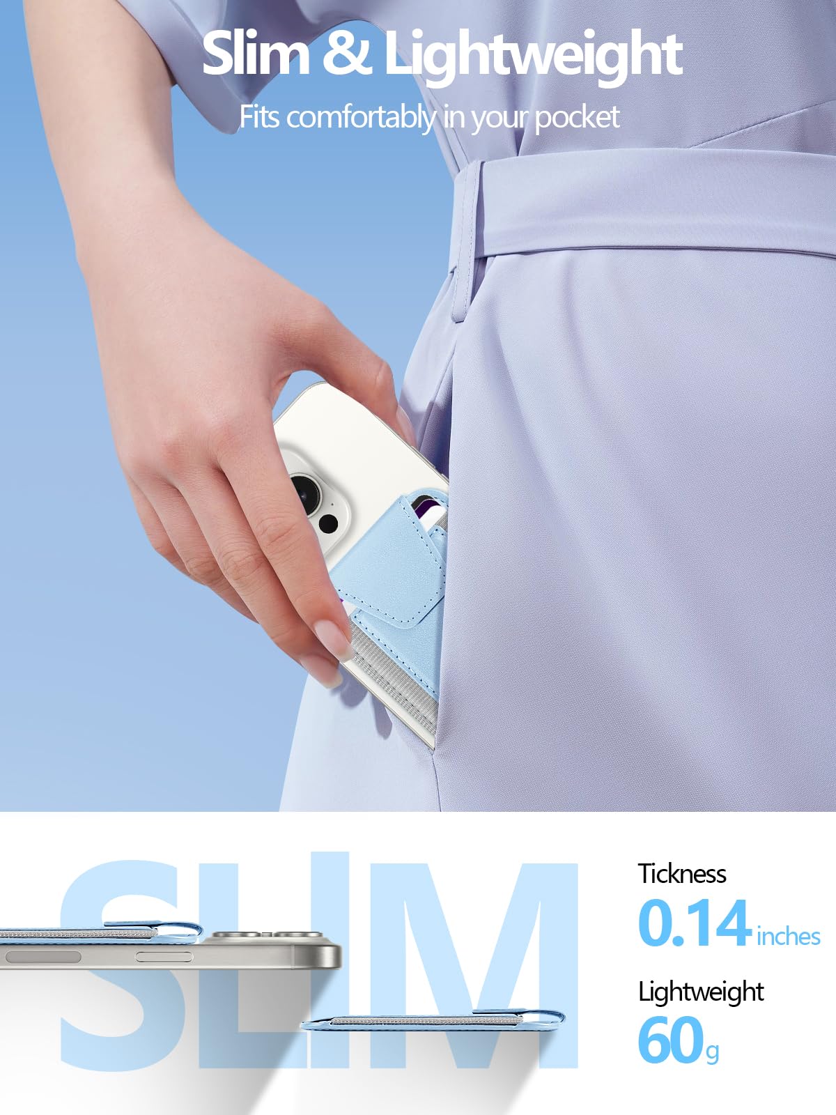 Miroddi for MagSafe Wallet with Privacy Flap, Strongest Magnetic Card Holder for iPhone 17, iPhone 16/15/14/13/12 Series, Leather Magnetic Phone Wallet, RFID Blocking, Fit 7 Cards, White Ice