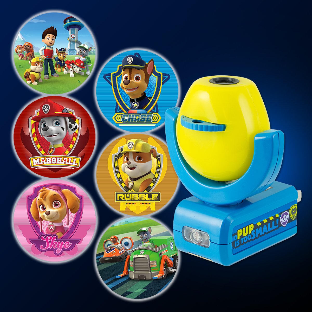 Projectables Paw Patrol LED Night Light Projector, Plug-In, Dusk-to-Dawn Sensor, Rubble, Chase, Skye, Marshall, Alex Porter, For Baby, Kids, Bedroom, Playroom, Nursery, Bathroom, 30605