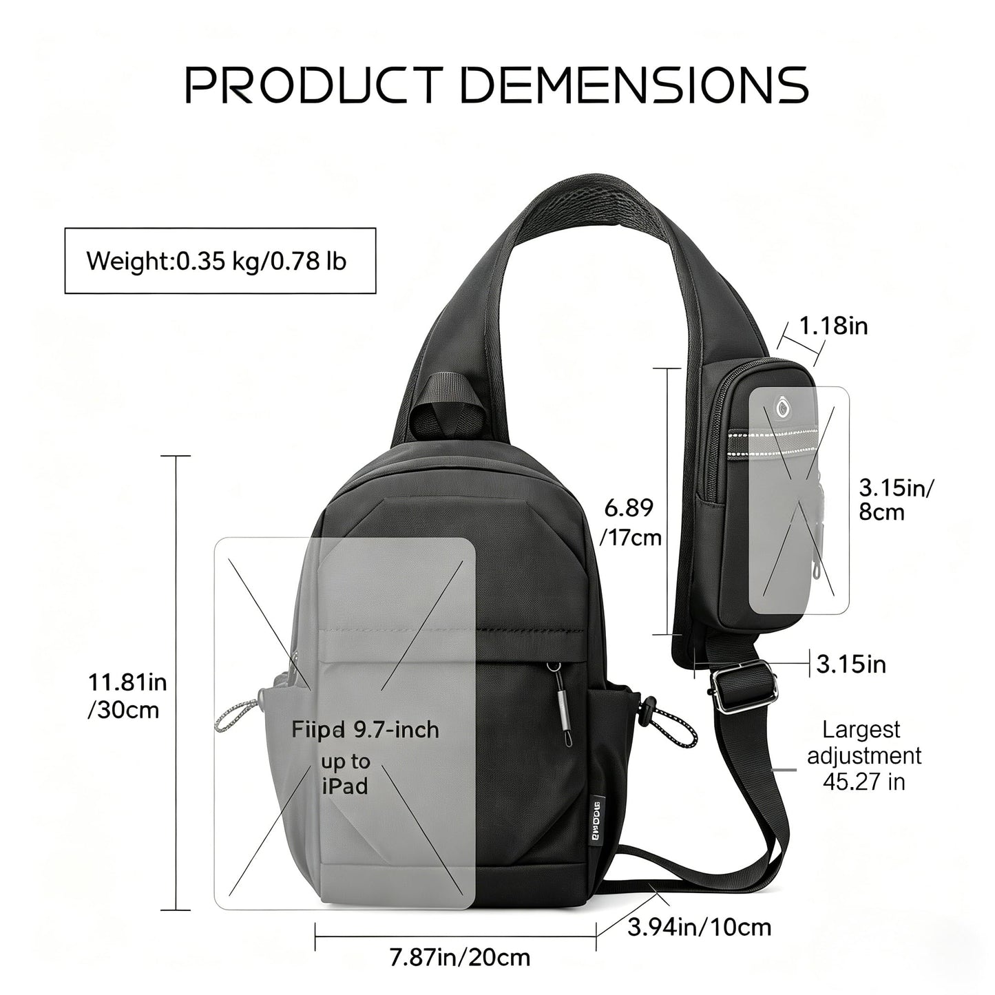 BIRDDIE Small Sling Crossbody Bag For Men And Women, Nylon Hiking Shoulder Bag, Waterproof Small Backpack, Suitable For Cycling, Hiking, And Travel