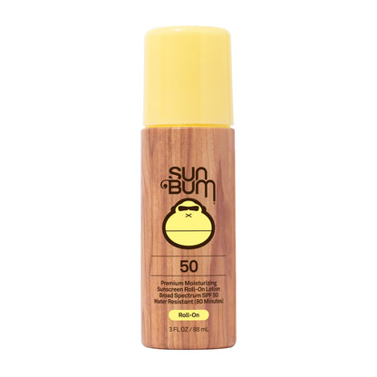Sun Bum Original SPF 50 Roll-On Sunscreen Body Lotion - Broad Spectrum Moisturizing Sunscreen with Vitamin E - Hawaii 104 Act Compliant (Made without Octinoxate & Oxybenzone) - Travel Friendly - 3 oz