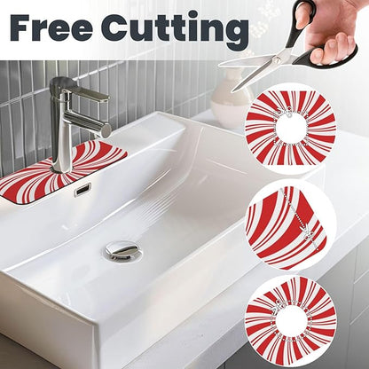Red And White Candy Swirl Stripe Striped Mint Sugar Candy Cane Themed Kitchen