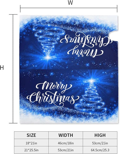 Mailbox Covers Merry Christmas Blue Snow Tree Magnetic Letter Post Box Cover Standard Size 25.5 x 21 Inch Garden Yard Home Decorative