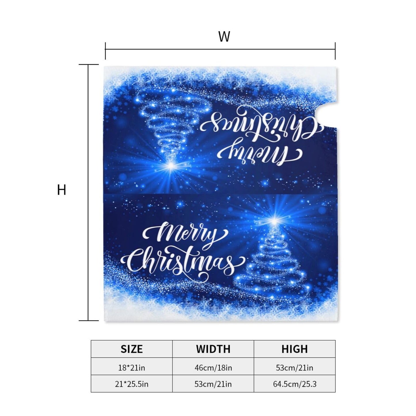Mailbox Covers Merry Christmas Blue Snow Tree Magnetic Letter Post Box Cover Standard Size 25.5 x 21 Inch Garden Yard Home Decorative