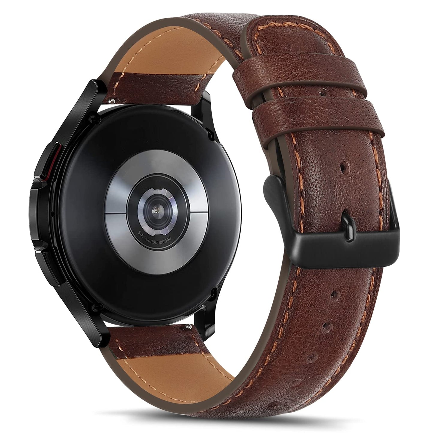 Tasikar Leather Bands Compatible with Samsung Galaxy Watch 47mm 7/6/5/4 Band/Watch 6 Classic 43mm 47mm/Watch 5 Pro Band, Genuine Leather Strap for Galaxy Watch 4 Classic/Watch 3, Dark Brown