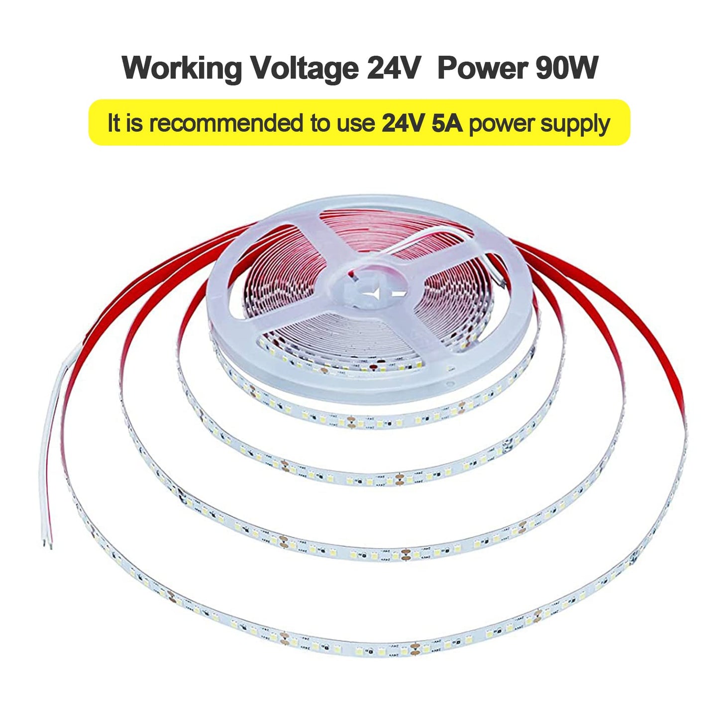 KXZM 24V 32.8ft(10M) Blue LED Strip Light 1200LEDs 2835 SMD 90W High Brightness No-Waterproof IP20 Flexible Ribbon for Kitchen Garden Backyard Hallways Stairs Decoration Lighting(No Power Supply)