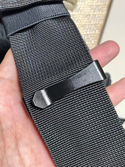 TACNEX Tactical Backpack Strap Clip Webbing Replacement Clip Keeper Holder MOLLE Belt Hook Retainer Harness/Sling/Bag/Military Strap Stays Organizers 1" Wide BK 2 PCS