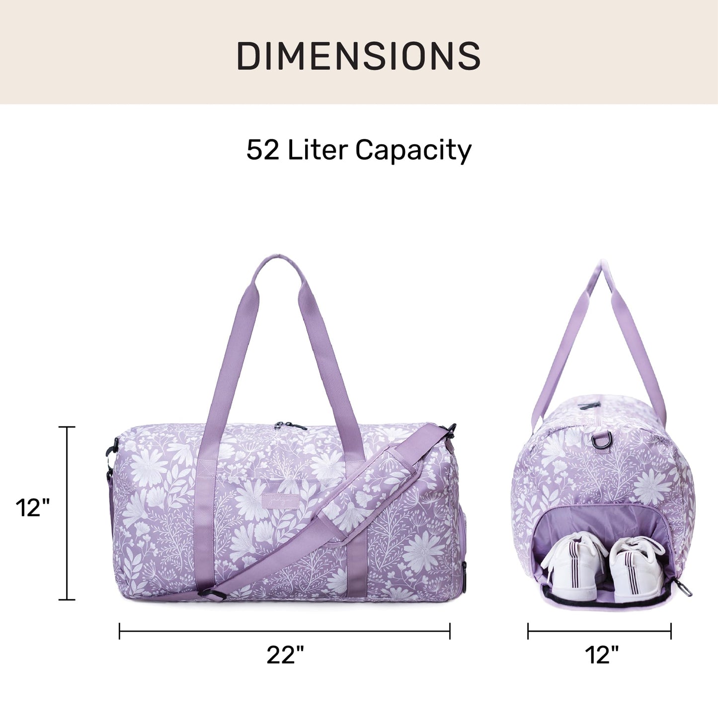 Jadyn 22" Women's Large Duffel/Weekender Bag with Shoe Pocket, Travel Bag