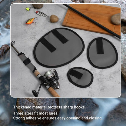 Abeillo 3 Size Fishing Lure Covers - 6 Pack Bait Gloves Fish Hook Storage Protectors Pole Sleeve Guard Lure Hook Bait Covers for Fishing Rod(Grey)