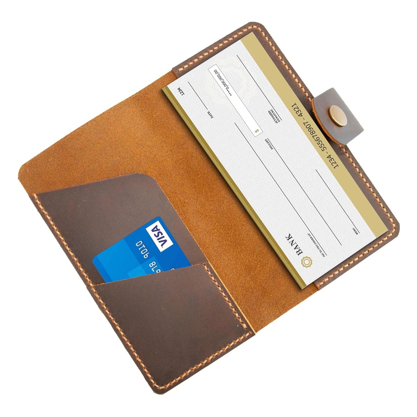 Turbosnail Personalized Checkbook Cover, Leather Checkbook, Checkbook Wallet And Holder, Checkbook Case, Custom Checkbook, Custom Checkbook Covers, Gift For Him,Customized Gifts