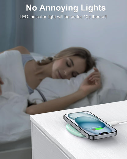 NANAMI Fast Wireless Charger [2 Pack] - Qi Certified Wireless Charging Pad for iPhone 17/17 Pro/17 Pro Max/16/15/14/13/13 Pro/12,10W for Samsung Galaxy S25/S25 Ultra/S24/S24 Ultra/S23/S22, New Airpods