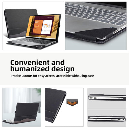 VEVOOD Laptop Case for DELL Latitude 5550 Laptop 2-in-1 |Latitude 5540 5530 5520 Laptop All Inclusive Drop Case 15.6" PU Leather Inside Pocket Cover (Gray)