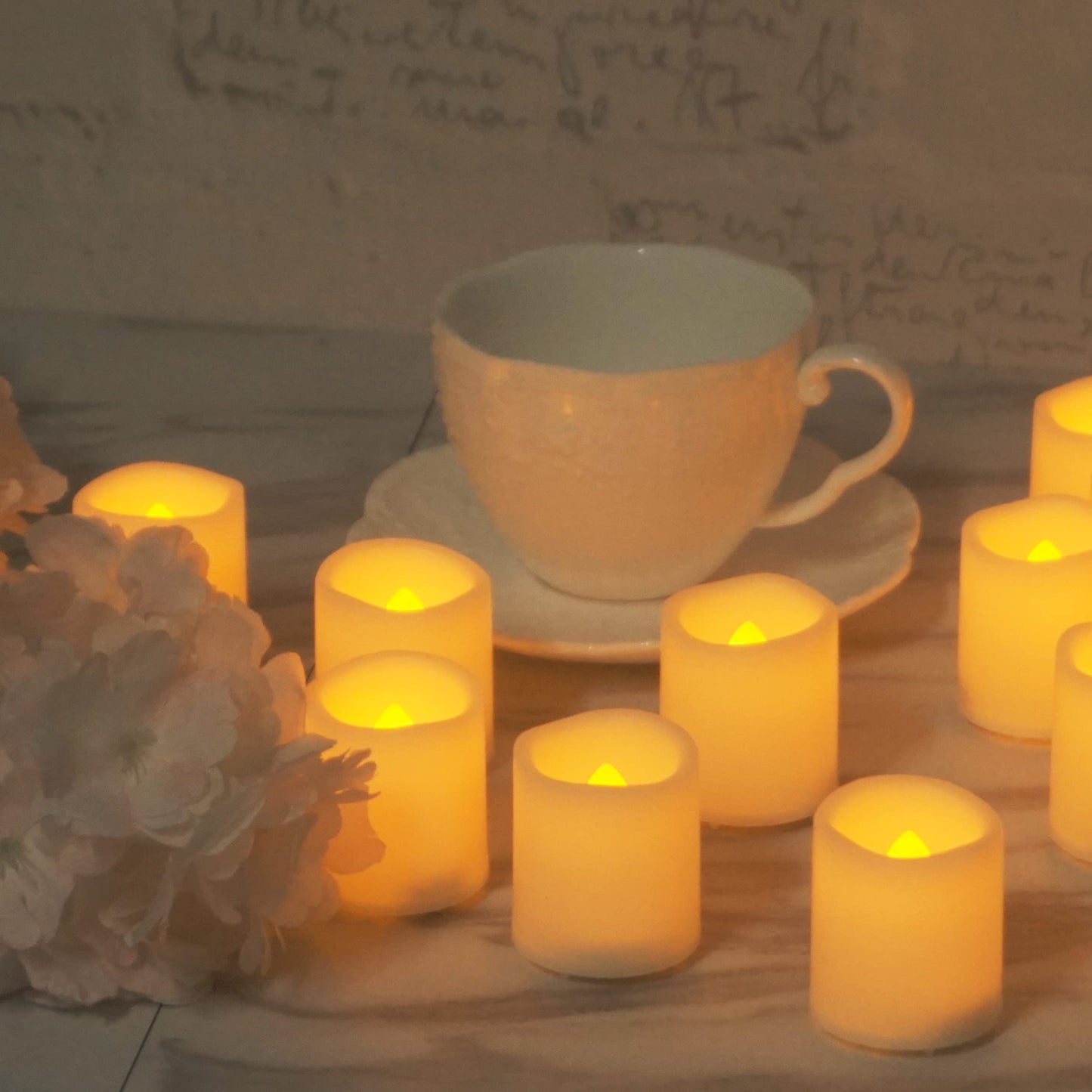 CANDLE CHOICE Battery Operated Flameless Votive Candles, Small Realistic Flickering Electric Fake LED Tea Lights for Wedding Table Halloween Christmas Decorations, Pack of 24, Batteries Included