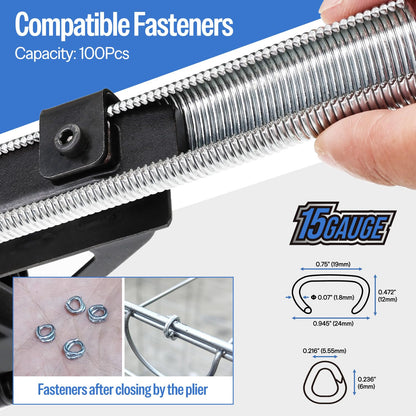 meite SC7C-I2 Pneumatic Hog Ring Gun, 15 Gauge 3/4" Crown Hog Ring Pliers, 5.5-6.0 mm Closure, Upgrade Trigger Air C Ring Stapler for Mattress, Seat Assembly, Wire Cages, and Fencing