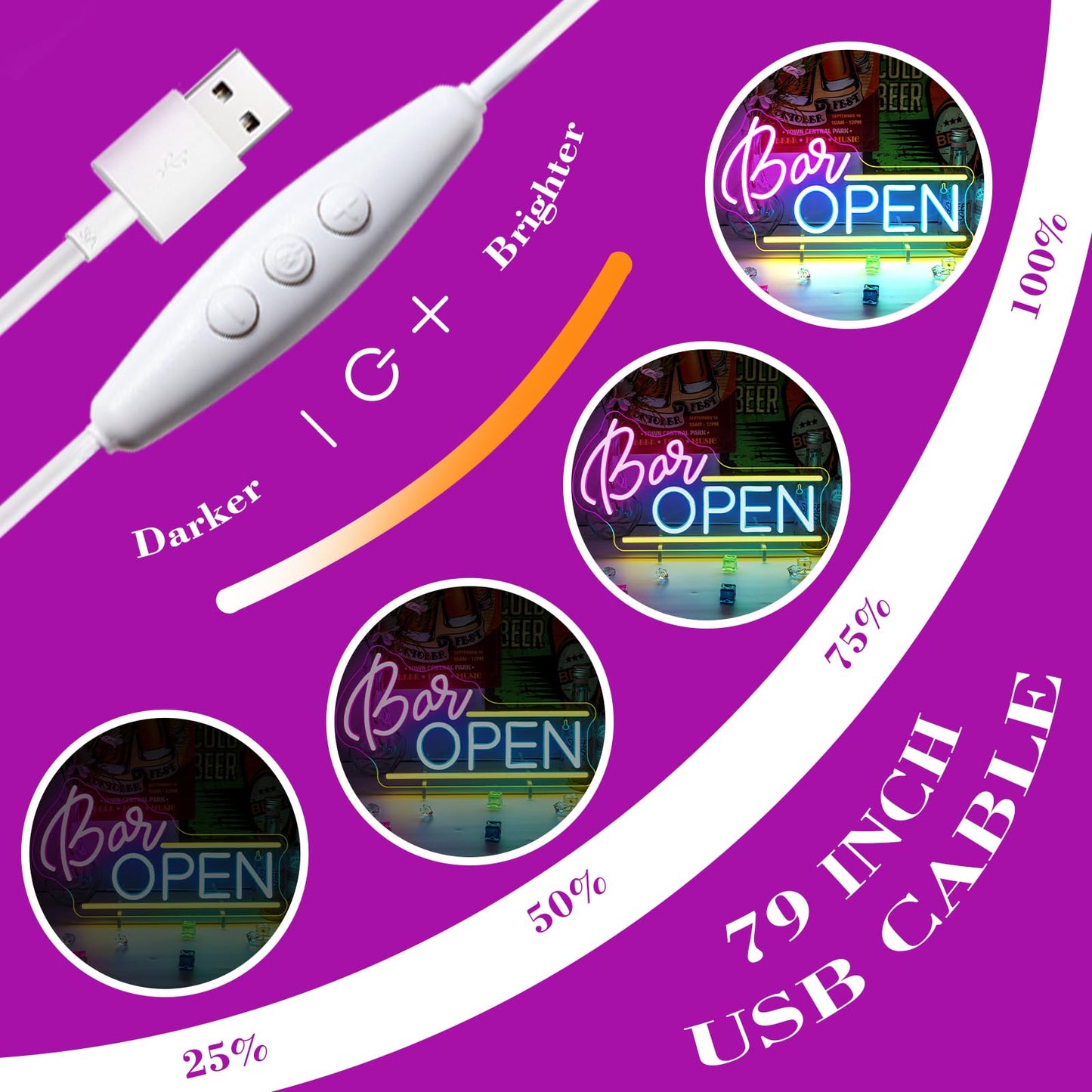 WX&YH Bar Open Neon Sign Led Sign for Wall Open Home Bar Decor Open Bar Neon Lights Signs for Business Window Pub Cafe Man Cave Club Restaurant Open Sign Decor Gifts to Club Party