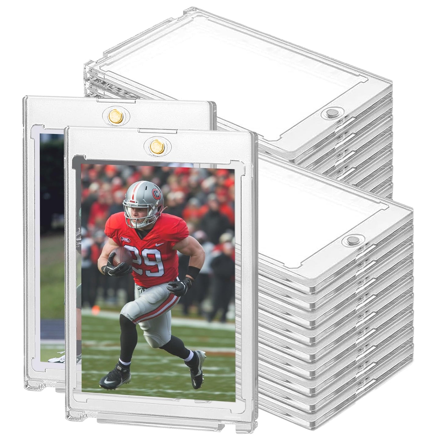130PT Magnetic Card Holders for Trading Cards, 36ct One Card Touch Holder Baseball Card Thick Protectors Hard Plastic Magnetic Card Case Sports Football Basketball Top Loads for Cards Sleeves