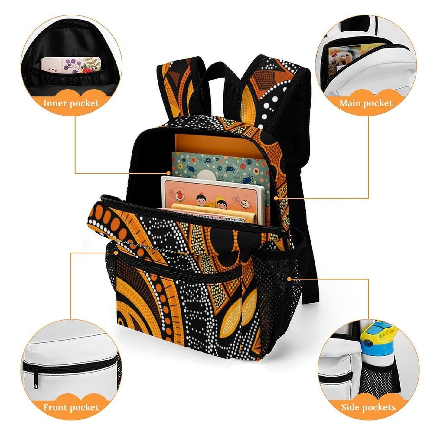 SKHJCY A Dot Painting Style Mini Backpack for Women, 13 Inch Lightweight Fashion Daypack, Durable Small Rucksack with Side Pockets, Casual Travel Bag for Teens And Adults