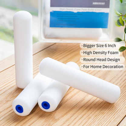 Mister Rui 10 Pack 4 Inch High Density Foam Paint Roller Covers - Small Mini Rollers for Painting Walls, Cabinets, Cupboards, Doors