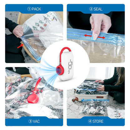 Vacuum Storage Bags for Travel, 10 Pack Vacuum Seal Bags for Clothing Travel, Compression Packing Kit with High Pressure Electric Pump, Space Saver for Clothes Luggage Traveling