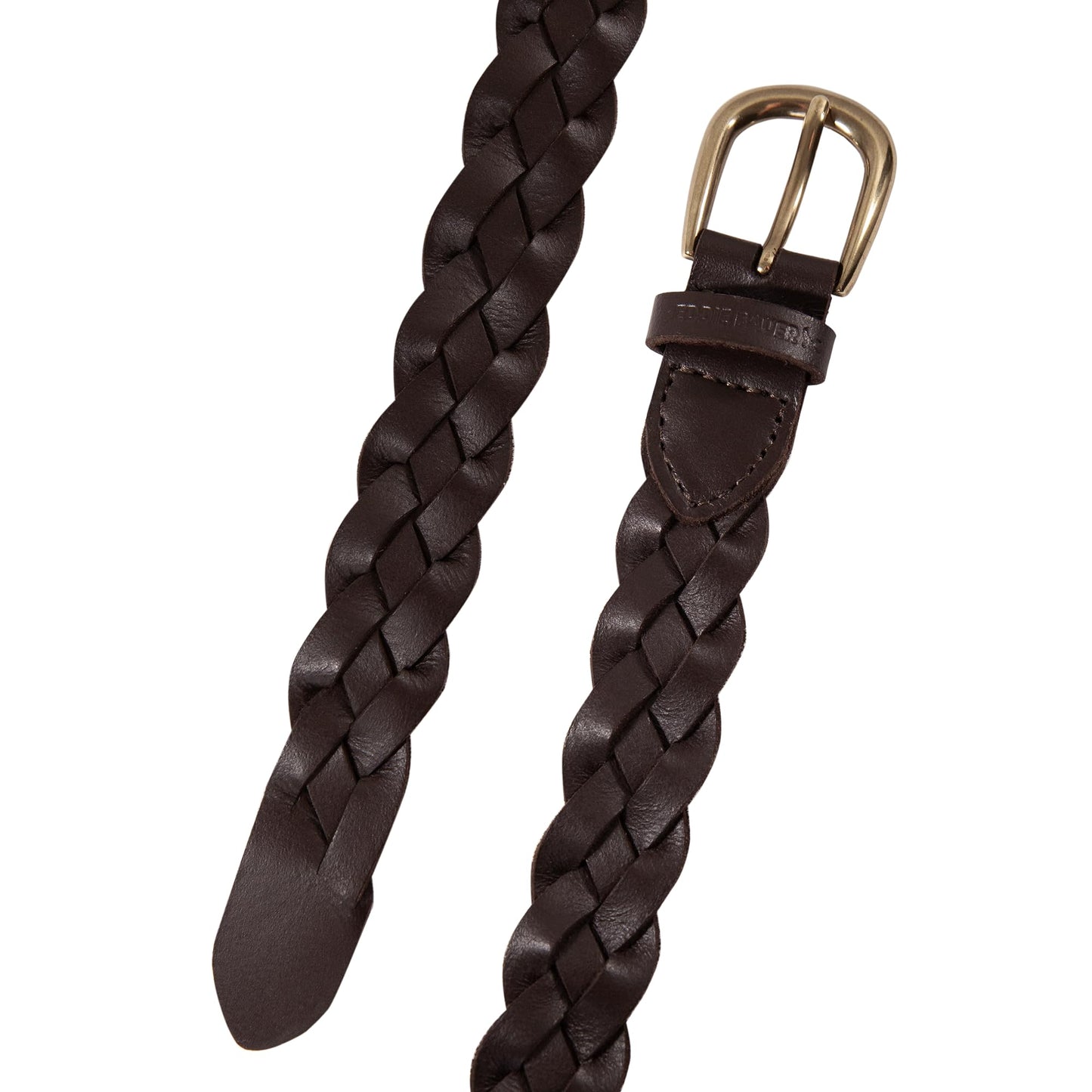 Eddie Bauer Women's Casual Leather Belts with Durable Metal Buckle, Thin Braided - Brown, Medium