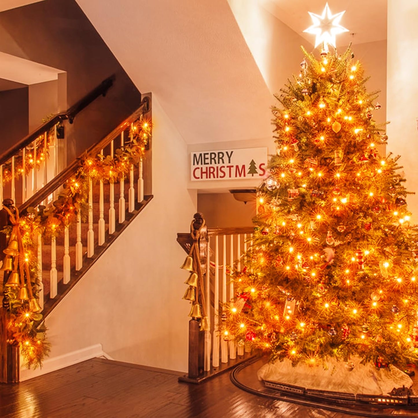 JMEXSUSS Connectable 33ft Orange Christmas Lights Indoor, 100 LED Orange String Lights Clear Wire, 8 Modes Outdoor Christmas Twinkle Light Plug in for Tree Party Decoration