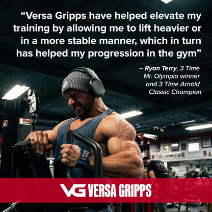 Versa Gripps Classic, Made in USA, Wrist Straps for Weightlifting Alternative, Best Training Accessory, MED/LG, Blue Label