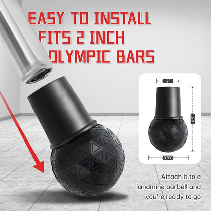 CONREDA Landmine Attachment for Barbell, Portable Landmine Base for 2" Olympic Bars, Non-Slip Rubber Barbell Landmine Attachment for T-Bar Row, Press, Squat, Rotation, Home Gym Equipment