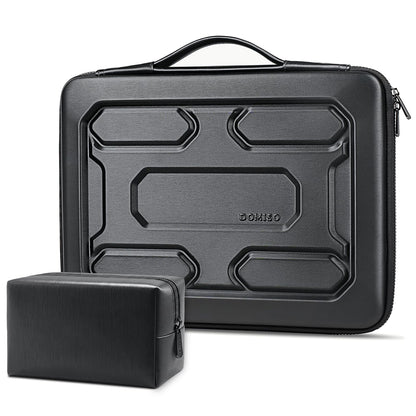 DOMISO Laptop Hard Case 17-17.3 inch Waterproof Shockproof Hard Shell Laptop Sleeve with Handle & Storage Pocket, Compatible with MacBook, HP, Dell, Black