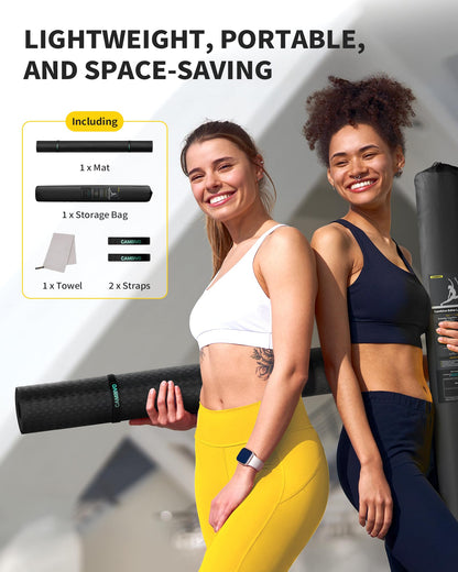 CAMBIVO Large Yoga Mat for Men and Women 1/3 & 1/4 Inch Thick, 72" x 48" Extra Wide Workout Mat, Exercise Fitness TPE Mat for Home Gym, Yoga, Pilates, Workout,Stretching,Meditation (Barefoot Exercise)