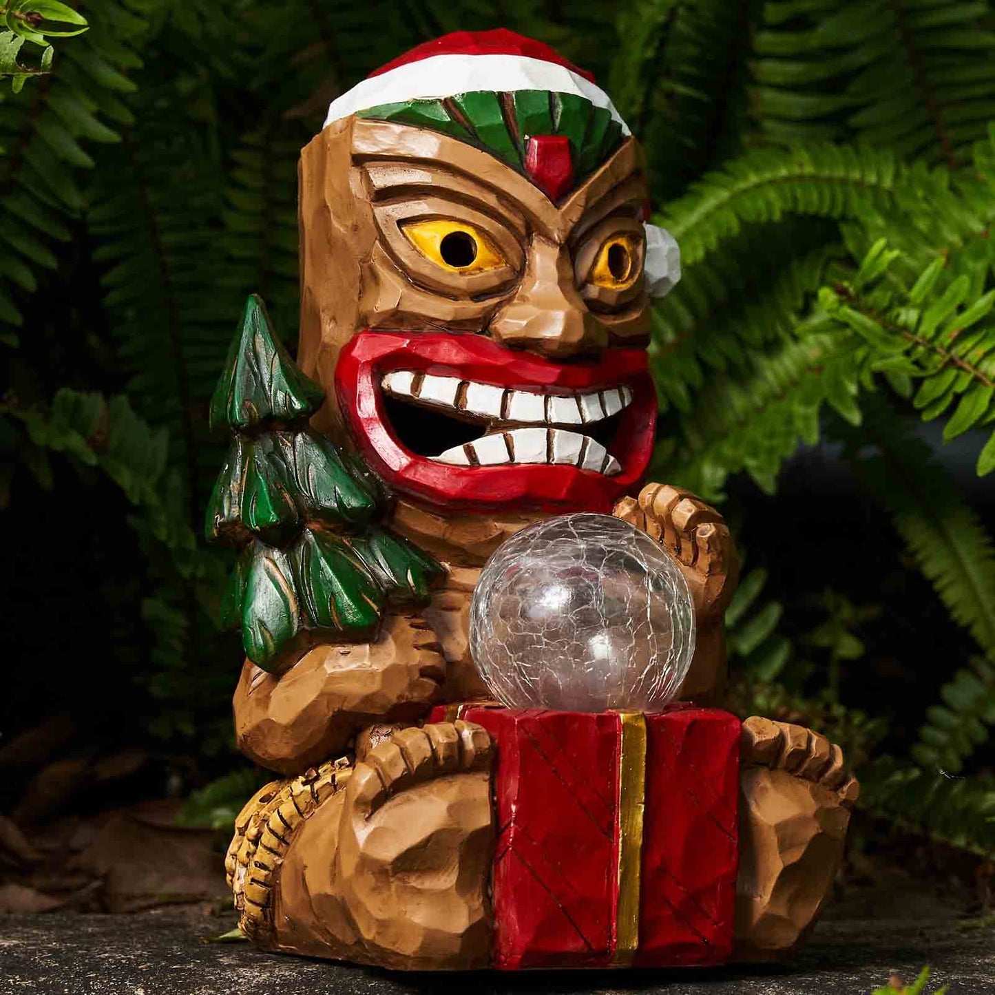 Yiosax Outdoor Garden Decor-Christmas Tiki Totem Statues Light Beautiful Gift-Giving for Your Indoor Christmas & Holiday Decorations（9.65“）