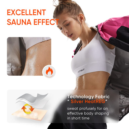 HOTSUIT Sauna Suit for Women Weight Loss Sweat Suits Sauna Jacket Pant Machine Washable Anti Rip for Gym Workout Exercise