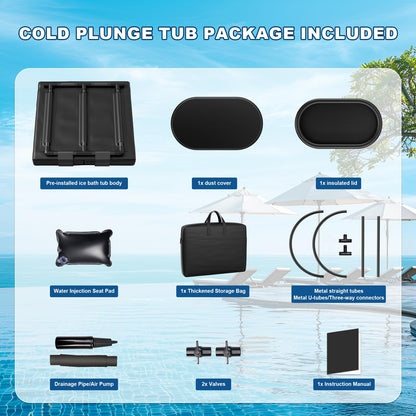 Ice Bath Chiller & Cold Plunge Tub Bundle, 1/3HP Cold Plunge Chiller with Built-in Pump & Filter, 148Gal Insulated Ice Bath Tub for Cold Therapy, Recovery, Muscle Relaxation & Wellness at Home