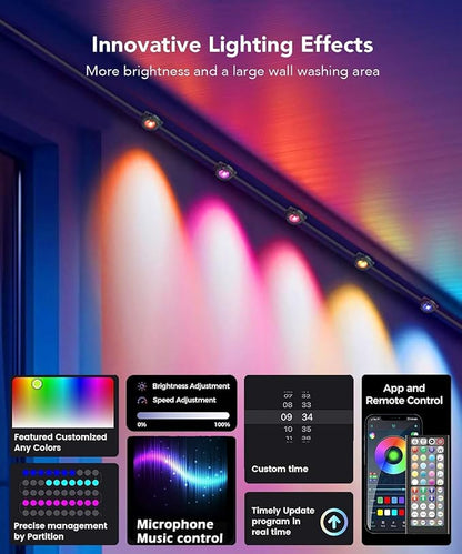 Permanent Outdoor Lights for House, 300ft Smart RGB LED Lights Outside with 16 Million DIY Colors, IP67 Waterproof Eternity Eaves Lighting for Christmas Halloween Holiday Daily Decorations