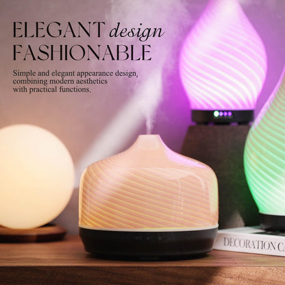 Porseme 500ml Essential Oil Diffuser, Aroma Ultrasonic Humidifier with Remote Control, BPA Free, Auto Shut-Off, Timer Setting for Large Room Sleeping Yoga