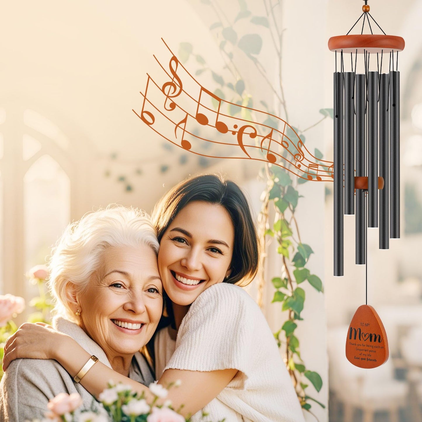 Gifts for Mom, Birthday Gifts for Mom from Daughter Son, Mother Gift for Birthday, Mothers Day, Thanksgiving, Christmas, Valentines Day, 32 Inch Wind Chimes Gift for Home Decor