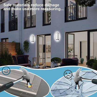 15 Inch LED Porch Light 30W 6500K Outdoor Wall Lighting 2400LM Aluminum Modern IP65 Waterproof Exterior Light Fixture Wall Mount for Patio Stairway Backyard