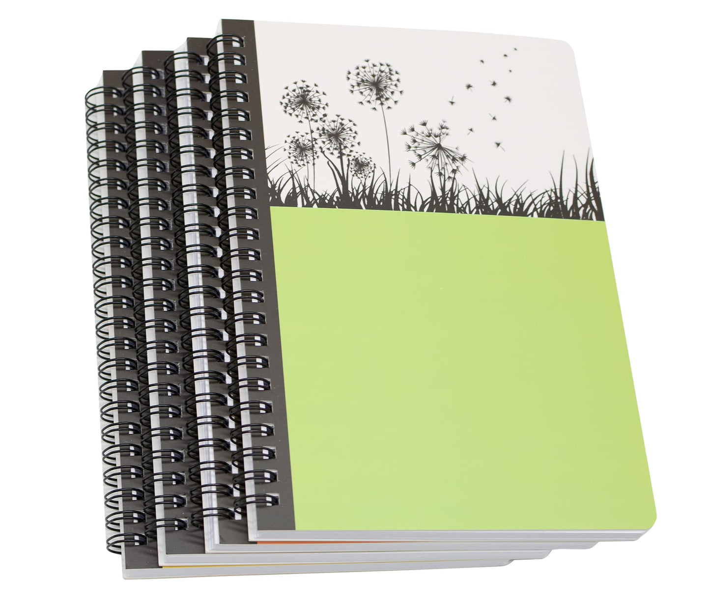 Yansanido Spiral Notebook, 4 Pcs A5 Thick Tree Design Hardcover 8mm Ruled 4 Color 80 Sheets -160 Pages Journals for Study and Notes (Tree)
