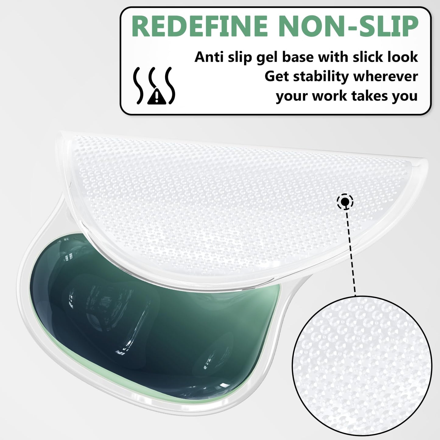 AKIT Ergonomic Mouse Pad with Wrist Rest& Keyboard Wrist Rest, Wrist Rest for Computer Keyboard, Pain Relief, Non-Slip Gel Base, Mousepad Wrist Support for Gaming, Office, Waterdrop Shaped Green