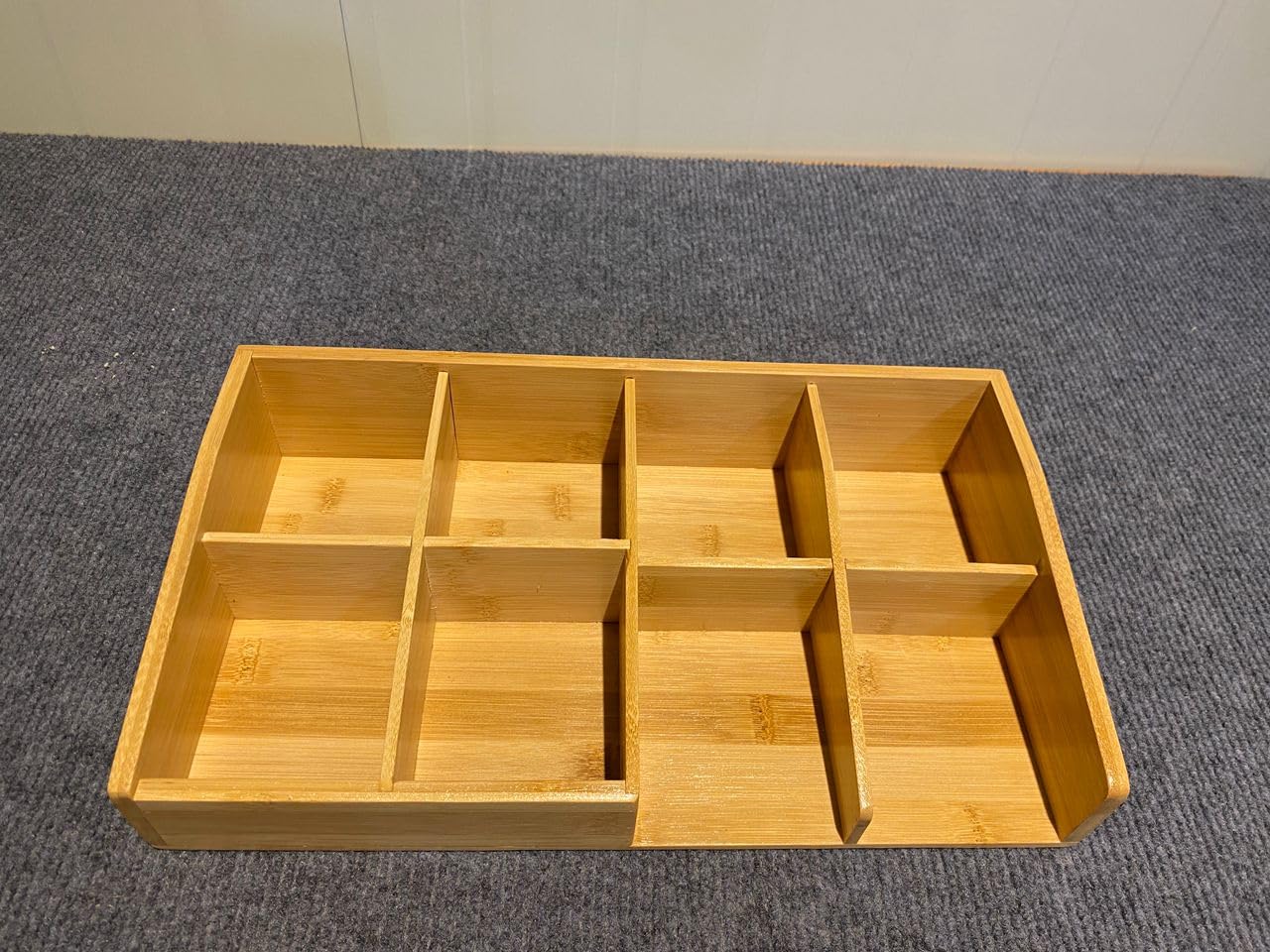 Belt Organizer for Closet and Drawer – 8 Compartments Bamboo Storage Box for Belts and Ties – Eco-Friendly Natural Bamboo