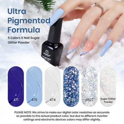 Beetles Cat Eye Gel Nail Polish Set, 6 Summer Colors Pastel Shimmer Glitter Gel Polish Kit Soak Off LED UV Curing Requires Pink Red Blue Orange Green Purple Velvet Gel with Magnet Gift for Women