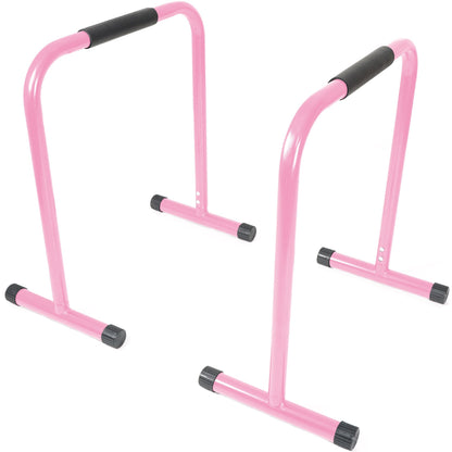 Titan Fitness Pink Dip Stand Station, Adjustable Height Upper Body Stabilizer Parallettes, Rated 300 LB for Tricep Dips, Pull-Ups, Push-Ups, L-Sits