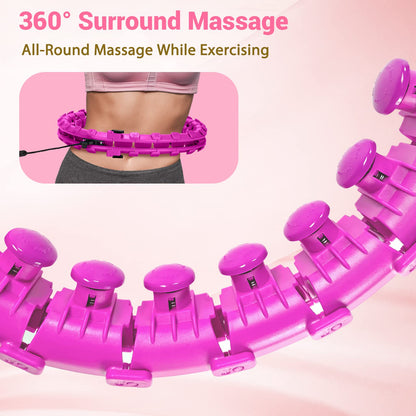 OurStarry 34 Knots Weighted Workout Hoop Plus Size, Smart Waist Exercise Ring for Adults Weight Loss (34Knots Purple)