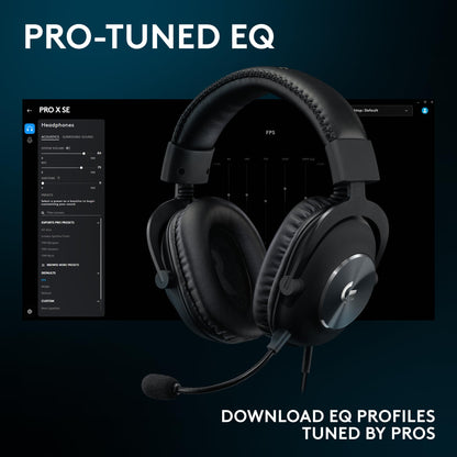 Logitech G Pro X SE Wired Gaming Headset with Microphone: Detachable Microphone, DTS Headphone:X 7.1, for PC, Xbox One, Xbox Series X|S, PS5, PS4, Includes USB DAC - Black