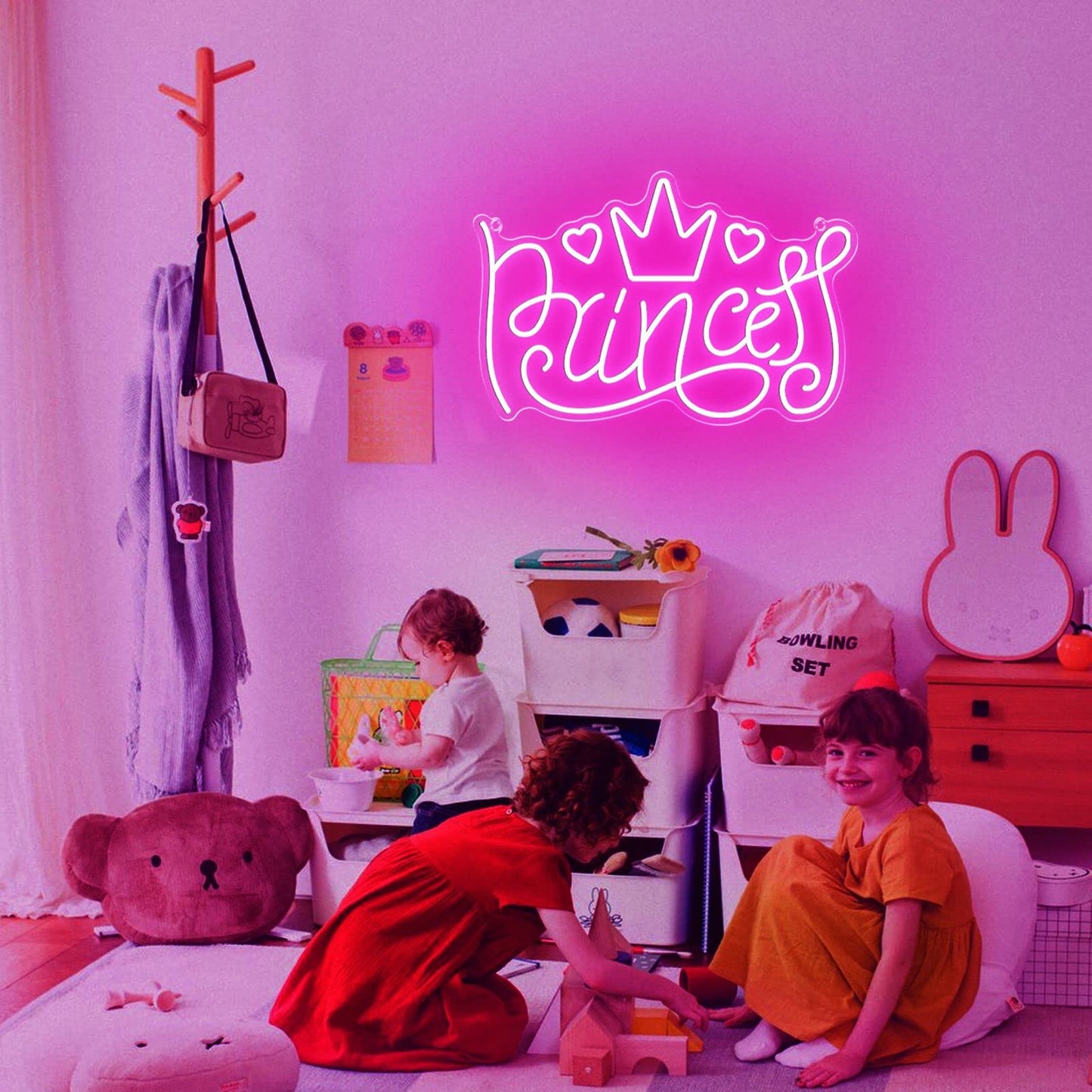 Princess Neon Signs for Wall Decor, Large LED Lights Sign Unique Art Ornaments with Switch, Chirstmas Birthday Party Decoration, Gift for Girl Boys.